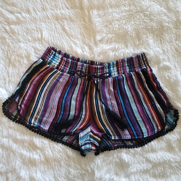 harmony + HAVOC Pants - Harmony + Havoc Shorts Black Purple Blue Stripes